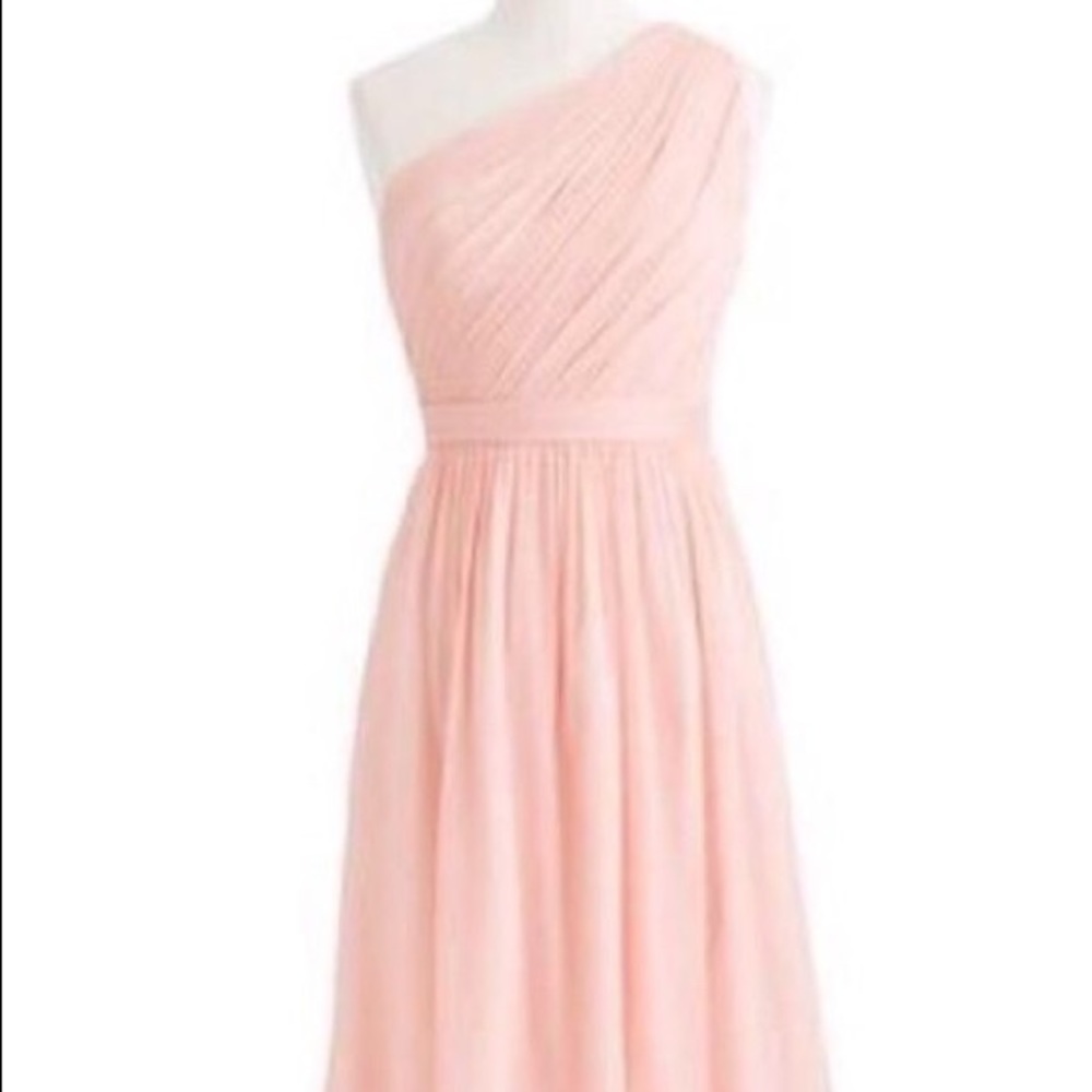 J Crew Kylie Dress in Silk Chiffon Misty Rose
